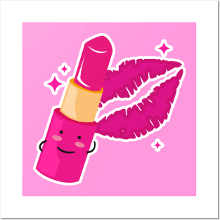 Lipstick Cute Cartoon Posters and Art